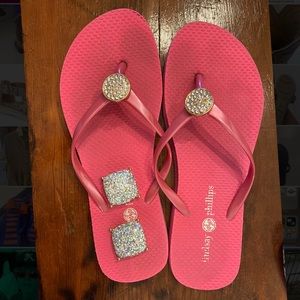 Pink Lindsay Phillips Flip Flops (2 snaps)